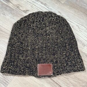 Love Your Melon Navy and Gold beanie